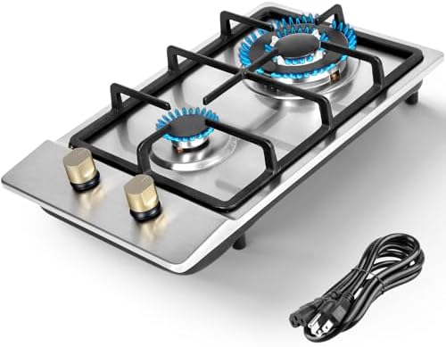 natural gas stove outdoor that will transform your cooking experience 8 Llamaviva Gas Stove 12 Inch, Propane Cooktop 2 Burner, Portable Gas Cooktop Stainless Steel, Dual Fuel LPG/NG Convertible with Thermocouple Safety Protection for Kitchen, RV, Camping, Outdoor