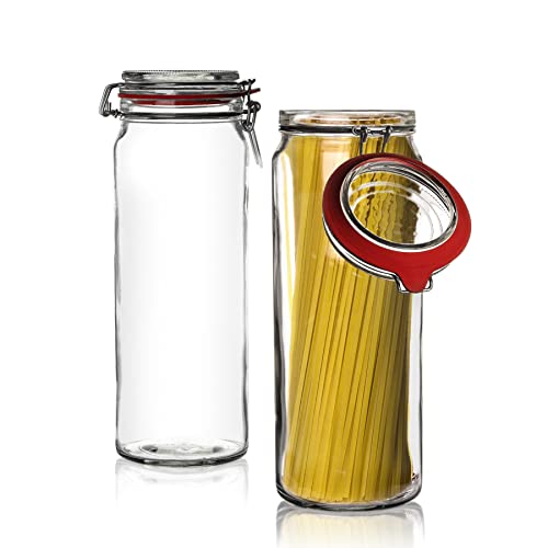 BigDean 3er Set Vorratsgl&auml;ser 2160ml - Einmachgl&auml;ser Spaghetti Glas mit Deckel & B&uuml;gelverschluss - Made in Germany - Drahtb&uuml;gelgl&auml;ser zum luftdichten Aufbewahren, Einlegen & Einkochen - Glas