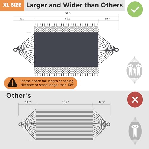 Image of SUNCREAT 2 Person Hammock Without Stand, Dark Gray