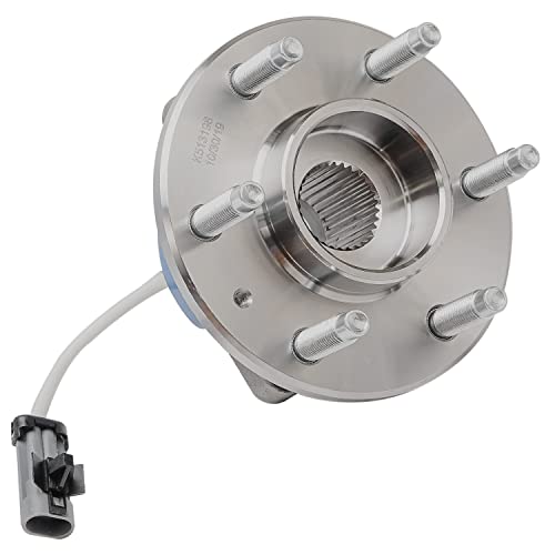 Image of Detroit Axle - AWD Front Wheel Bearing Hubs for 2004-2009 Cadillac SRX 6-Lug, Replacement 2005 2006 2007 2008 SRX Wheel Bearing and Hubs Assembly Set, Pair Hubs