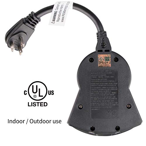 Minetom Outdoor Light Plug-In Timer, Heavy Duty Mechanical Timer Switch, 3 Grounded Electrical Outlets For Christmas Lighting Outdoor And Indoor, Ul Listed, Black, 13 Amp #TOP4