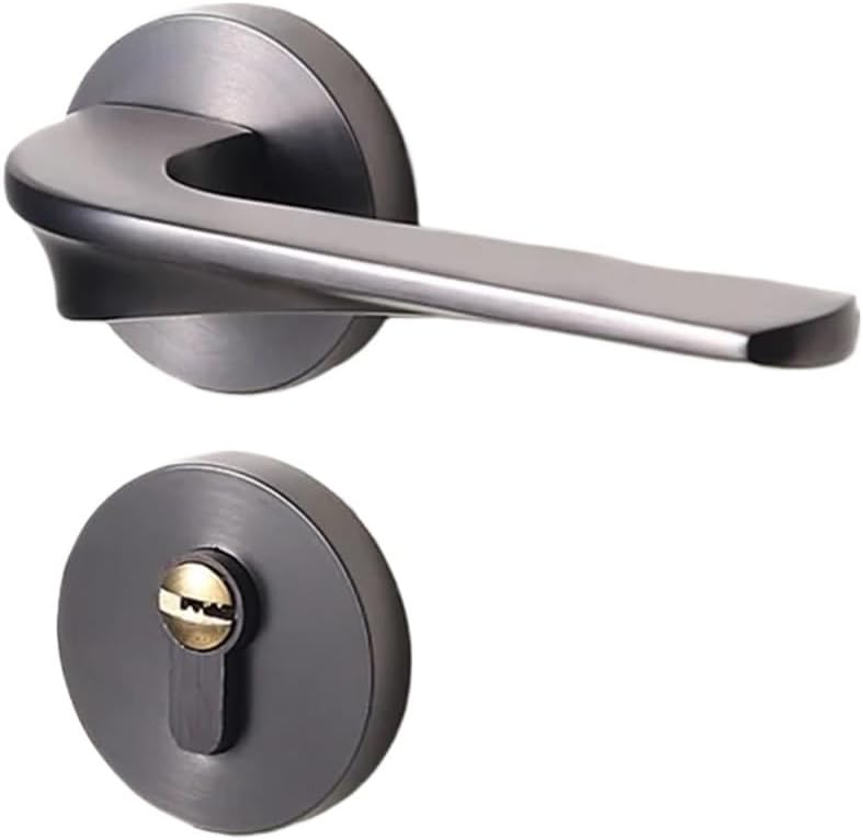 Zinc Alloy Door Handle Silent Wooden Split Lock 1Pcs(Brushed Gray)