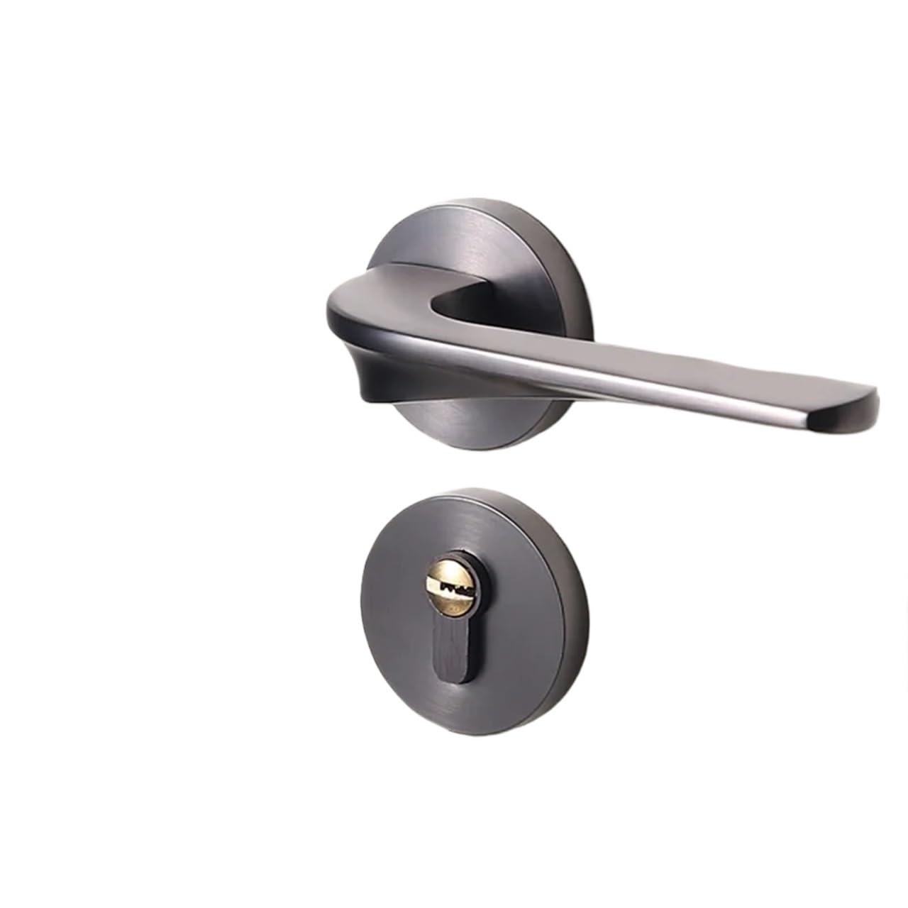 Zinc Alloy Door Handle Silent Wooden Split Lock 1Pcs(Brushed Gray)