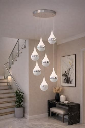 TEKHOME Lampadario LED Moderno 80W, Sospensione Design a Goccia, CCT Switch 3000K-4000K-6500K, 6400 Lumen, Illuminazione per Soggiorno Sala da Pranzo Cucina – LP-18A3C