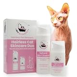 Mr Wrinkles Sphynx Cat Skin Care Duo, 100% Natural, Exclusively for Hairless Cats, Gentler Than Shampoo!
