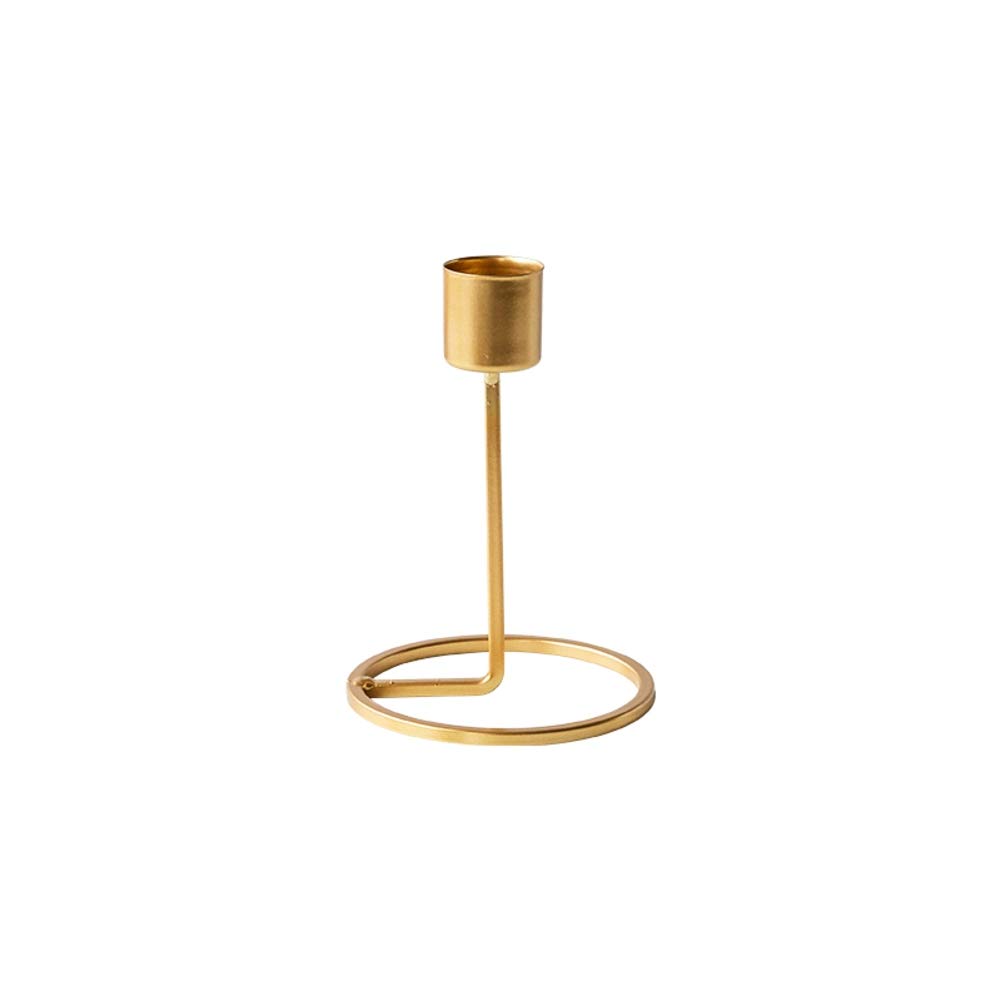 Antique Metal Candle Candelabra European Wedding Candle Holder Decorative Creative Candle Stand for Dinner Restaurant Hotel Decoration-d D9.5cmxh13.5cm