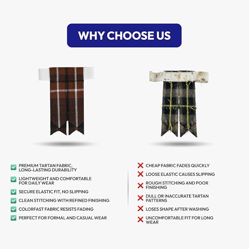 Image of Scottish Tartan Kilt Flashes with Elastic Adjusters
