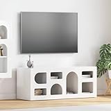 Matériau en bois robuste et spacieux : ce meuble TV moderne en bois durable mesure 100 x 35 x 40 cm et offre beaucoup d'espace de rangement pour vos médias avec 7 étagères. La construction robuste assure un rangement sûr de vos appareils et est idéal comme support TV universel.