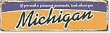 SmartSign 4 x 14 inch Michigan State Vintage Metal Sign “If You Seek A Pleasant Peninsula”, 40 mil Rustproof Aluminum with Clear Overcoat, Retro Wall Décor, Multicolor, Made in USA