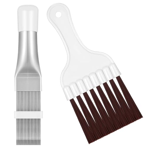 2 Stück Kondensator Reinigung Kamm,Edelstahl Klimaanlage Flosse Kamm lamellenkamm für Wärmepumpentrockner Trockner Klimaanlagen Kühlschränke Spulen Verdampfer Kondensatoren und Enge Lücken