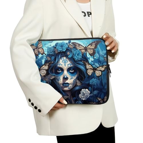 Funda para portátil diseño Blue Sugar Skull para 10 pulgadas miniatura 3