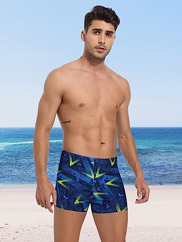 Image of Men's Square Leg Swimming Jammer Shorts UPF50+,Men Swimsuit Swim Jammers Fabric Shape Retention