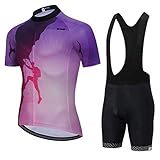 Uriah Men's Bicycle Jersey Bib Shorts Black Set Short Sleeve Sweat Wicking Rock Climber Size XL