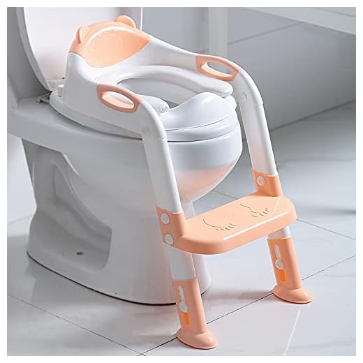 Fedicelly Potty Training Seat Toddlers Kids,Potty Training Toilet Potty Seat,Potty Chair Step Stool Ladder for Boys Girls（Light Orange）