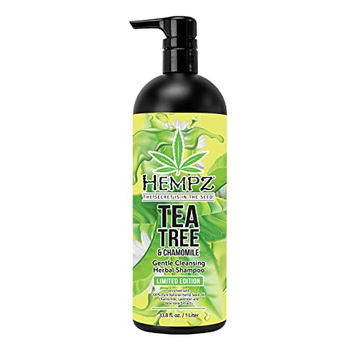Hempz, Tea Tree & Chamomile Gentle Cleansing Herbal Shampoo, Invigorationg Mint Scent, 33.8 oz.