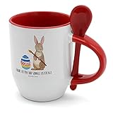 Mr. & Mrs. Panda Tasse mit Löffel Hase Eiermalen - Geschenk, Tasse mit Spruch, Osterhase, Kaffeebecher, Ostern, Osterei, Tassen, Osternest, Osterblume, Kaffeetasse, bemalte Ostereier, Ostergeschenke