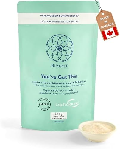 You’ve Gut This Prebiotic Fiber Supplement by Niyama | Made in Canada | High Source of Fibre, 5g per Scoop | With LactoSpore Probiotics and L-glutamine for Total Gut Health | (207g, 30 servings)