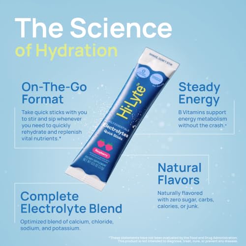 Image of Hi-Lyte Daily Essentials Electrolytes Quick Sticks, Raspberry, 16 Ct