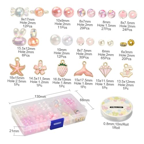 Kit de perles pour bracelet DIY rose acrylique DOITOOL