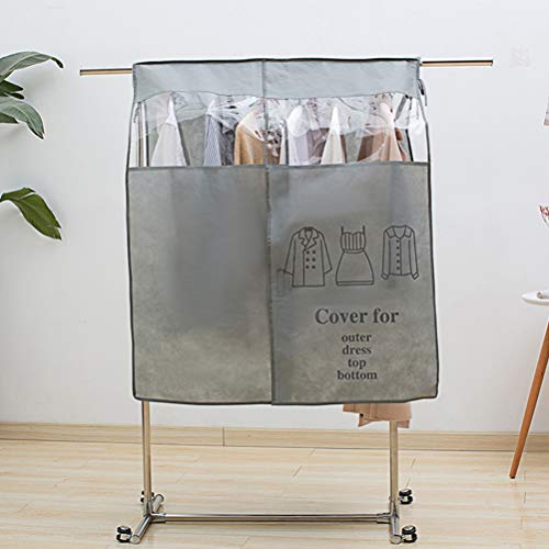 Housoutil Garment Bag Cover 42.13X36.61 Inch Non-Woven Dust Hood for Clothes Rail Water Resistant Storage Bag with Clear Window for Suits Shirts Coats - Image 3