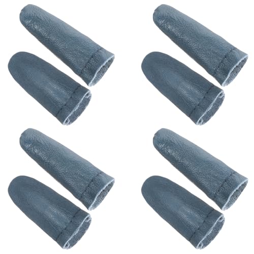 LLous 4 Pairs Leather Finger Protector, Leather Thimbles, Needle Felting Knitting Finger Thimble...