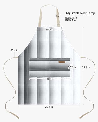 Image of Syntus Apron for Men Women, Adjustable Cooking Kitchen Chef Aprons with 2 Pockets