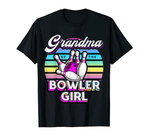 Abuela de la chica de bolos a juego Familia Bowling cumpleaños Camiseta