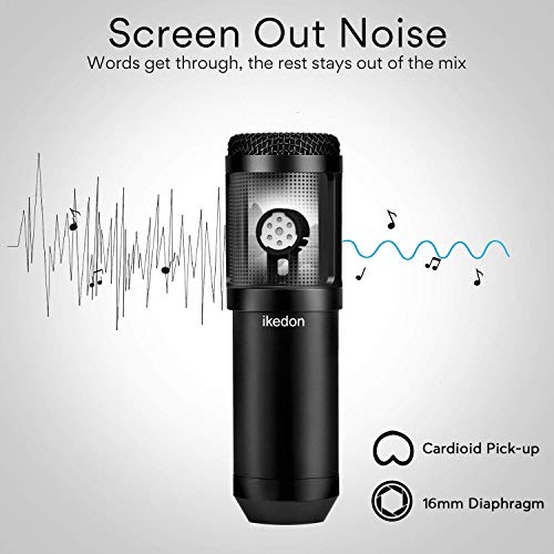 Usb Condenser Microphone, Ikedon 192Khz/24Bit Plug & Play Pc Streaming Mic, Usb Microphone Kit With Professional Sound Chipset Boom Arm Set, Studio Cardioid Mic For Recording Youtube Gaming Podcasting #TOP2