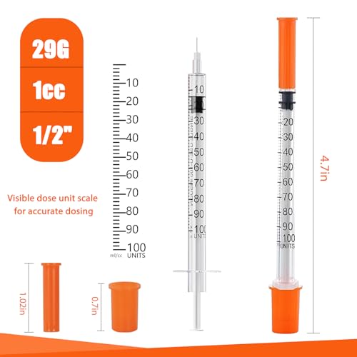 30PACK 1ml Syringes with 29Ga 1/2 Inch Needle, Individually Wrapped Lab Supplies (1CC 29G 1/2\" 30PACK) - Thumbnail 4