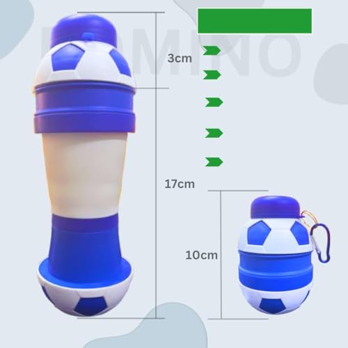 Image of HIC Kitchen Portable Juicer Blender USB Rechargeable Foldable Football Smoothie Maker with 6 Stainless Steel Blades, Personal Juice Mixer Shake Maker for Gym Travel Office Home (Multicolor)