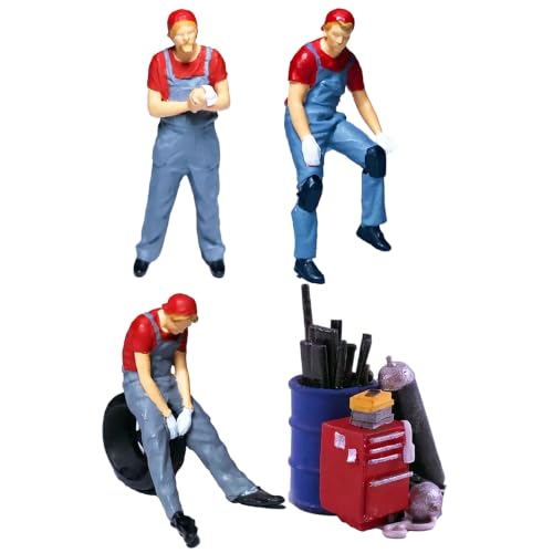 Figurines 1:64 de mécaniciens miniatures pour animer vos collections de voitures