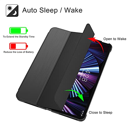 Soke New Ipad Pro 11 Case 2022 2021(4Th 3Rd Generation) - [Slim Trifold Stand + 2Nd Gen Apple Pencil Charging + Smart Auto Wake/Sleep],Protective Hard Pc Back Cover For Ipad Pro 11 Inch(Black) #TOP5