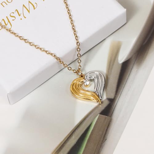 Beach Charm Necklace Heart Crystal, Starfish, Teardrop Crystal Pendant, 14K Gold Plated Chain, Palm Tree Necklace, Ocean Theme Jewelry