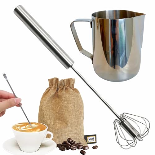 Gourmet Manual Milk Frother Set & Latte Kit