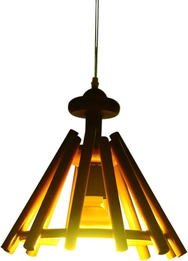 Lampe suspendue de plafond en bambou avec structure creuse haut de gamme pour restaurant