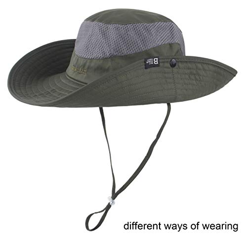 Mukeyo Womens Ponytail Sun Hat Summer Foldable Wide Brim Outdoor Uv Protection Mesh Bucket Cap For Beach Fishing Hiking Gardening Green #TOP4