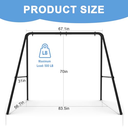 Semoprus 2-Seat Heavy Duty A-Frame Swing Stand, 440lb, with Ground Stakes by Semoprus - Image 7
