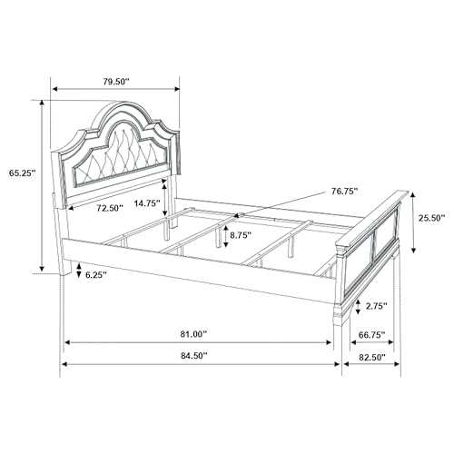 Coaster Home Furnishings Manchester Traditional Fabric Upholstered Eastern King Size Panel Bed Frame 65-inch Headboard Wheat Brown 222891KE - Thumbnail 3