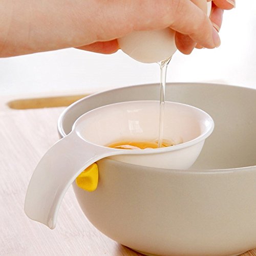 Cucina tuorlo d'uovo separatore bianco con bordo ciotola in silicone fibbia uovo separatore pranzo cucina gadget strumenti bel design - immagine 3