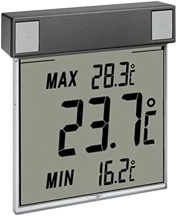 TFA Dostmann Digital Window Thermometer, 30.1025.10, for Determining Outdoor Temperature, Easy Attachment, Amazon Exclusive, Anthracite