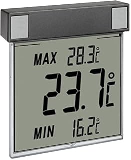 TFA Dostmann Digital Window Thermometer, 30.1025.10, for Determining Outdoor Temperature, Easy Attachment, Amazon Exclusive, Anthracite