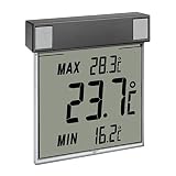 TFA Dostmann Digitales Fenster Thermometer, 30.1025.10, zur Ermittlung der Außentemperatur, einfache Befestigung, Amazon Exklusiv, anthrazit
