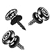 PPX Paquet de 3 Metal serrure attaché bouton visserie Tête de champignons pour sangle de guitare classique acoustique électrique basse ukulélé fixation de sangle guitare boutons,Noir (3 pièces)