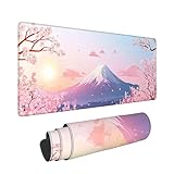 マウスパッド 大型 ゲーミング 桜 デスク マット特大 風景 ゴムベースデスクマット ゲーム用 大型 快適操作性 滑り止め 傷防止 洗濯可能 耐洗い表面 耐久 レーザー&光学式マウス対応 1600x800x3mm -36740