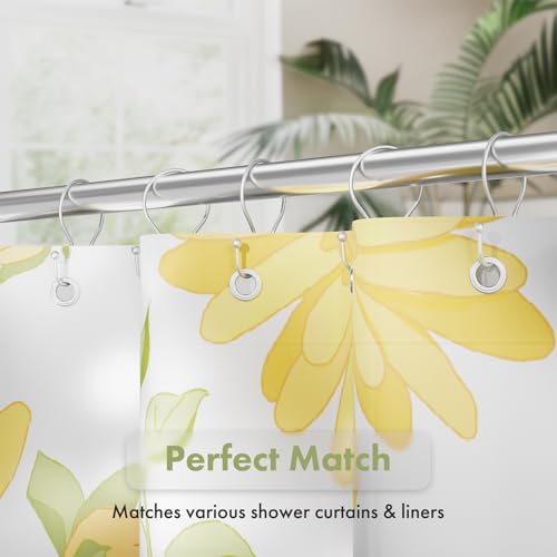 image for AmazerBath Silver Shower Curtain Hooks, Shower Curtain Rings, Simple D