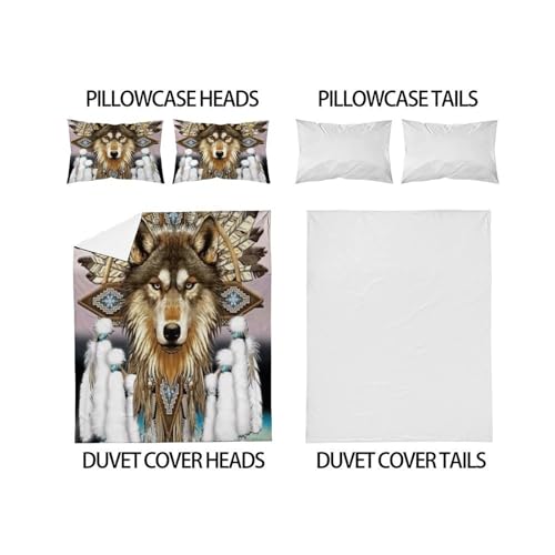 Housse de couette super king microfibre à fermeture éclair imprimé animaux 3D - 4