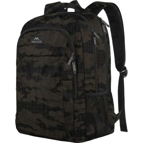 Image of MATEIN 15.6 Inch Laptop Backpack, Sturdy Business Travel Laptop Bagpack with USB Charging Port, Sturdy Carry On Water-Resistant Daypack for Work College Bookbag Men Women Computer Backpack | Sturdy Water-Resistant, Travel Carry-On Backpack, Computer Bookbag for College Men & Women, Lightweight, Anti Theft Pocket