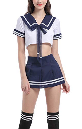 Aurueda Damen Schulmädchen Dessous Matrosenkostüm Cosplay Outfit Frauen...