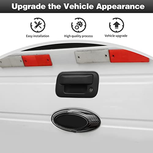 Image of CheroCar for F150 Tailgate Emblem Cover Trim, Rear Trunk Logo Back Badge Decoration Cover Trim Compatible with 2009-2014 Ford F150 F-150 Raptor (Carbon Fiber)
