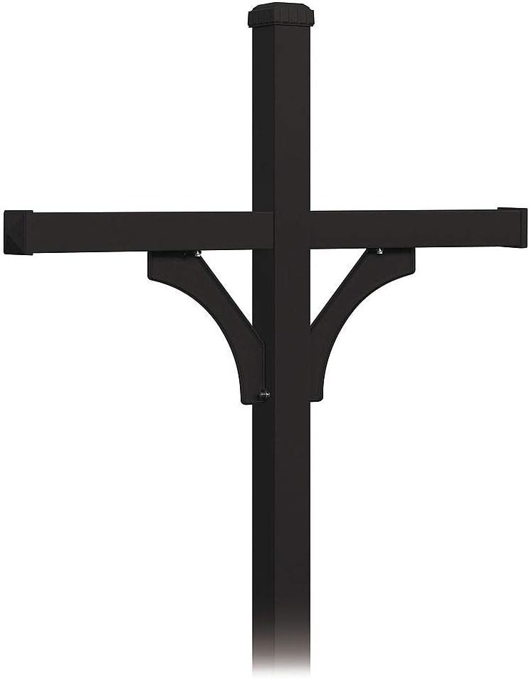 Salsbury Industries, Black 4874BLK Deluxe 2 Sided for 4 In-Ground Mounted Mailbox Post